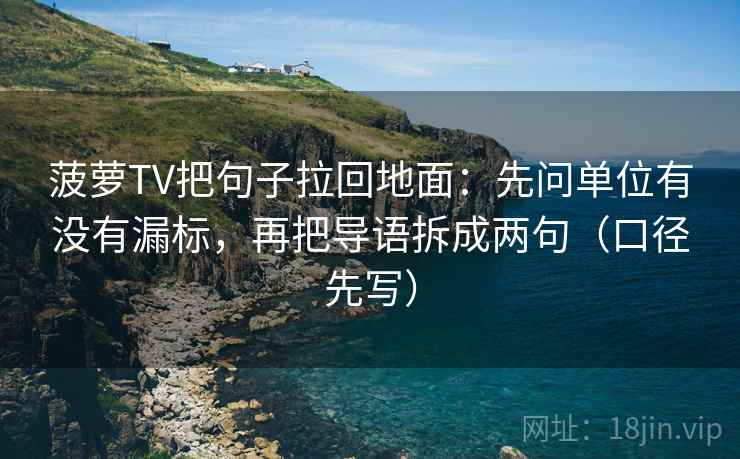 菠萝TV把句子拉回地面：先问单位有没有漏标，再把导语拆成两句（口径先写）