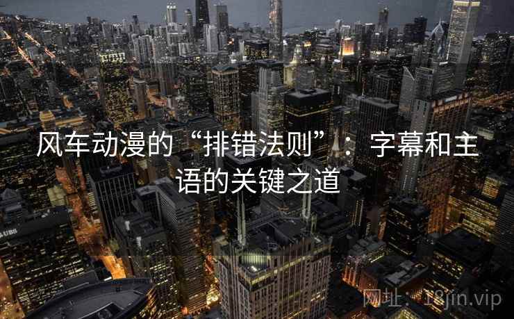 风车动漫的“排错法则”：字幕和主语的关键之道  第2张
