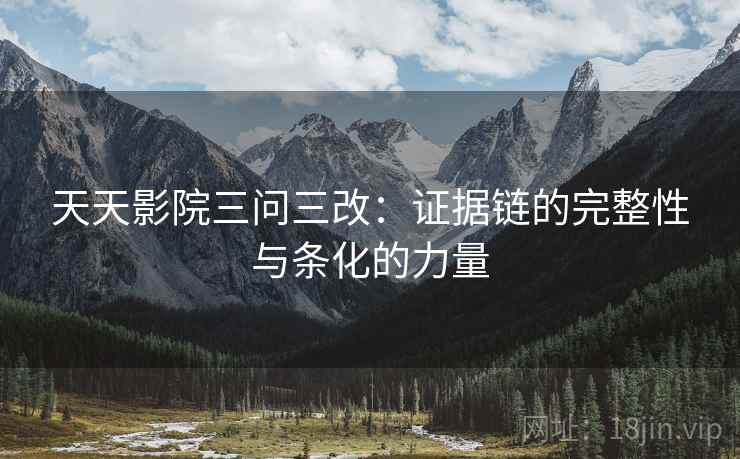 天天影院三问三改:证据链的完整性与条化的力量